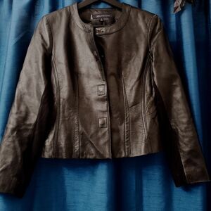 Vintage Anne Klein Leather Jacket Sz PP Petite Chic/Minimalist Renaissance